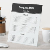 Business Service Menu Zwart-wit Sjabloon Reclamebord Met Voetstuk (Insitu)
