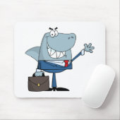 Business Shark Waving a Greeting Muismat (Met muis)