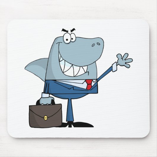 Business Shark Waving a Greeting Muismat (Voorkant)