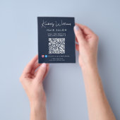 Business Signature Script QR Code Promotional Blue Flyer (Hand)