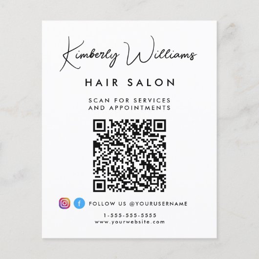 Business Signature Script QR Code Promotional Flyer (Voorkant)