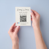 Business Signature Script QR Code Promotional Flyer (Hand)