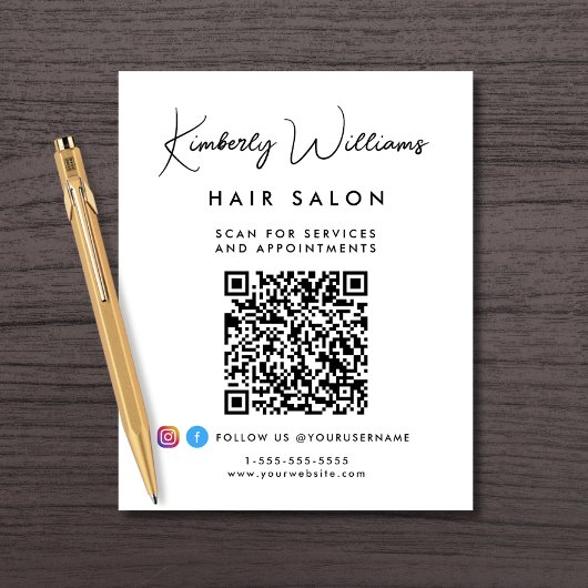 Business Signature Script QR Code Promotional Flyer