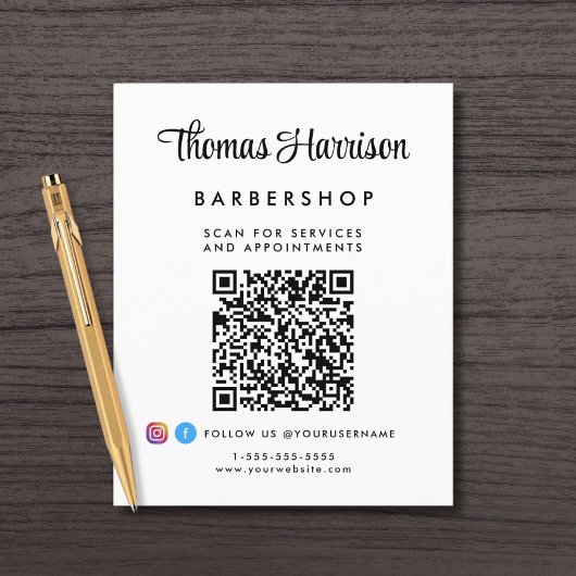Business Signature Script QR Code Promotional Flyer