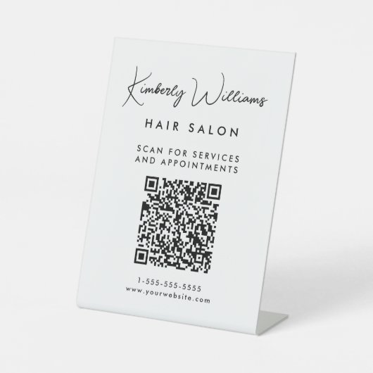 Business Signature Script QR-code Reclamebord Met Voetstuk (Voorkant)