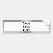 Business Silver en White Uw Logo Hier Sjabloon Bumpersticker (Voorkant)