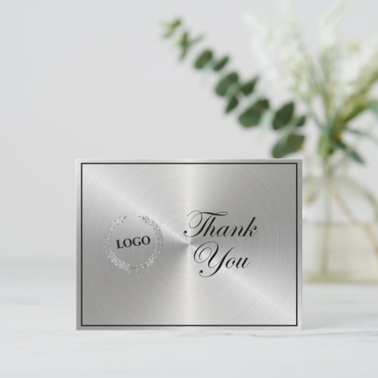 Business Silver Logo Hartelijk dank Briefkaart (Staand voorkant)
