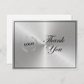 Business Silver Logo Hartelijk dank Briefkaart (Voorkant / Achterkant)