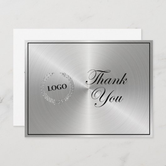 Business Silver Logo Hartelijk dank Briefkaart (Voorkant / Achterkant)