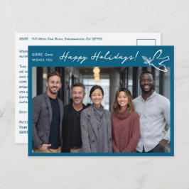 Business Simple Dove CUSTOM PHOTO ChristmasHoliday Briefkaart