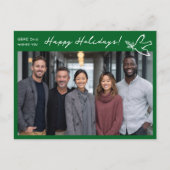 Business Simple Dove CUSTOM PHOTO ChristmasHoliday Briefkaart (Voorkant)