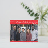 Business Simple Dove CUSTOM PHOTO ChristmasHoliday Briefkaart (Staand voorkant)