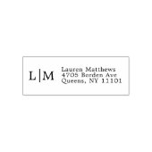 Business Simple Monogram Logo Return-adres Zelfinktende Stempel (Design)