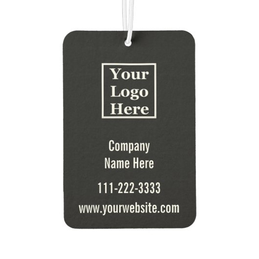 Business Sjabloon Black en White Uw Logo hier Luchtverfrisser (Achterkant)