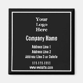 Business Sjabloon Black en White Uw Logo hier Magneet (Voorkant)