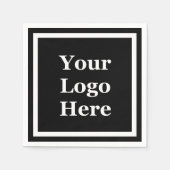 Business Sjabloon Black en White Uw Logo hier Servet (Voorkant)