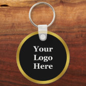 Business Sjabloon Black & Gold Uw Logo hier Sleutelhanger (Voorkant)