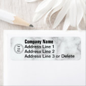 Business Sjabloon Faux White Marble Your Logo here Etiket (Insitu)