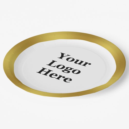 Business Sjabloon Gold en White Uw Logo hier Papieren Bordje (Gekanteld)