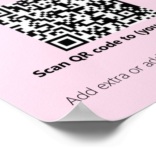 Business sjabloon Roze Blush logo qr code Poster (Hoek)