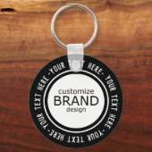 Business Sleutelhangers Black en White Brand Logo (Voorkant)