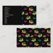 Business Snoep Butterflies op Black Visitekaartje (Voorkant / Achterkant)