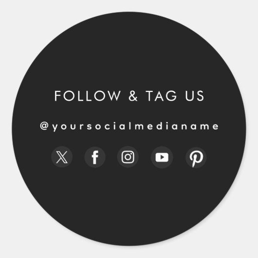 Business Social Media Custom Name Packaging Label (Voorkant)