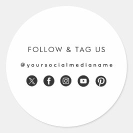 Business Social Media Custom Name Packaging Label