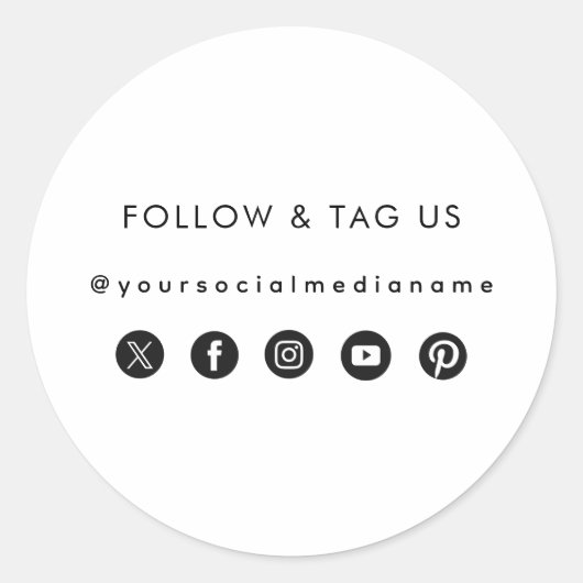 Business Social Media Custom Name Packaging Label (Voorkant)