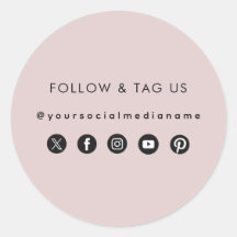 Business Social Media Custom Name Packaging Label