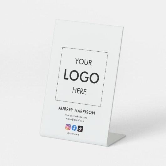 Business Social Media Logo Professional Reclamebord Met Voetstuk (Voorkant)