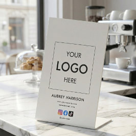 Business Social Media Logo Professional Reclamebord Met Voetstuk