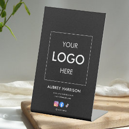 Business Social Media Logo Professional Reclamebord Met Voetstuk