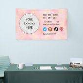 Business Social Media Logo wit minimalistisch roze Spandoek (Beurs)