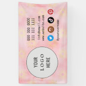 Business Social Media Logo wit minimalistisch roze Spandoek (Verticaal)