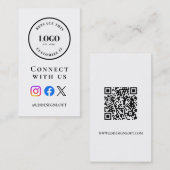 Business Social Media QR code website Custom logo Visitekaartje (Voorkant / Achterkant)
