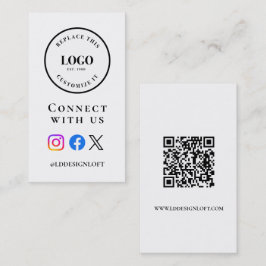 Business Social Media QR code website Custom logo Visitekaartje
