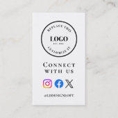 Business Social Media QR code website Custom logo Visitekaartje (Voorkant)