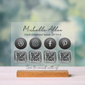 Business Social Media QR Codes Acryl Teken Acryl Bord (Neutraal)