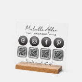 Business Social Media QR Codes Acryl Teken Acryl Bord (Hoek)