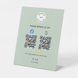 Business Social Review Pedestal Sign with Qr Code Reclamebord Met Voetstuk