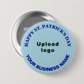 Business St. Patrick Groet op Lichtblauw Ronde Button 7,6 Cm (Voorkant /achterkant)
