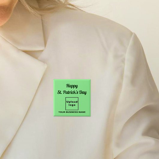Business St. Patrick licht groen vierkant Button