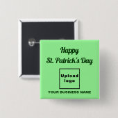 Business St. Patrick licht groen vierkant Button (Voorkant /achterkant)