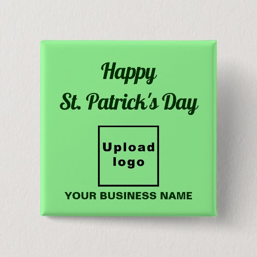 Business St. Patrick licht groen vierkant Button (Voorkant)