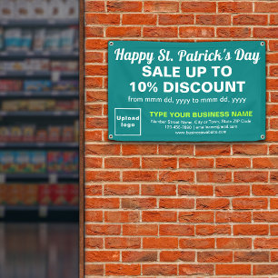 Business St. Patrick Sale op Blauwgroen groene rec Spandoek