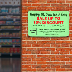 Business St. Patrick Sale op lichtgroene rechthoek Spandoek