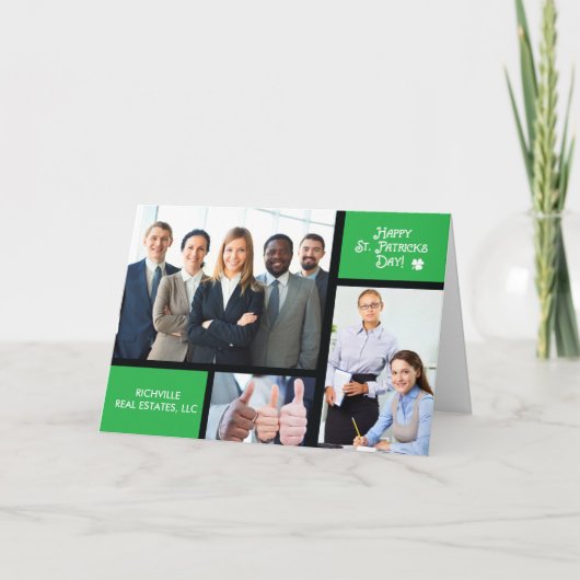 Business St. Patrick's Day foto, aangepaste naam Kaart (Voorkant)