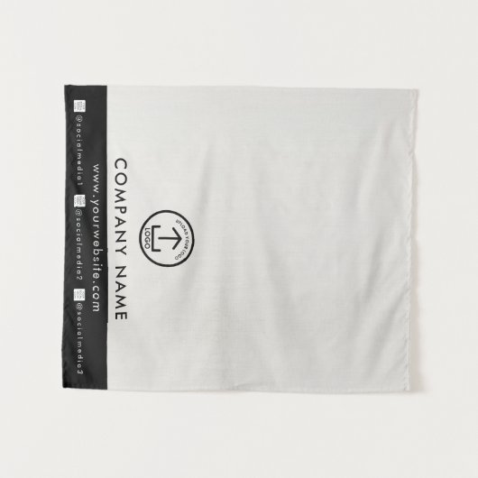 Business Table Runner Banner Linen Logo Social  Wandkleed (Voorkant (horizontaal))