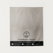 Business Table Runner Banner Linen Logo Social Wandkleed (Voorkant)